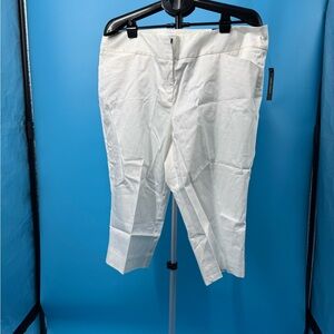 Worthington women casual work vacation White Wide-Leg Pants Capris vacation